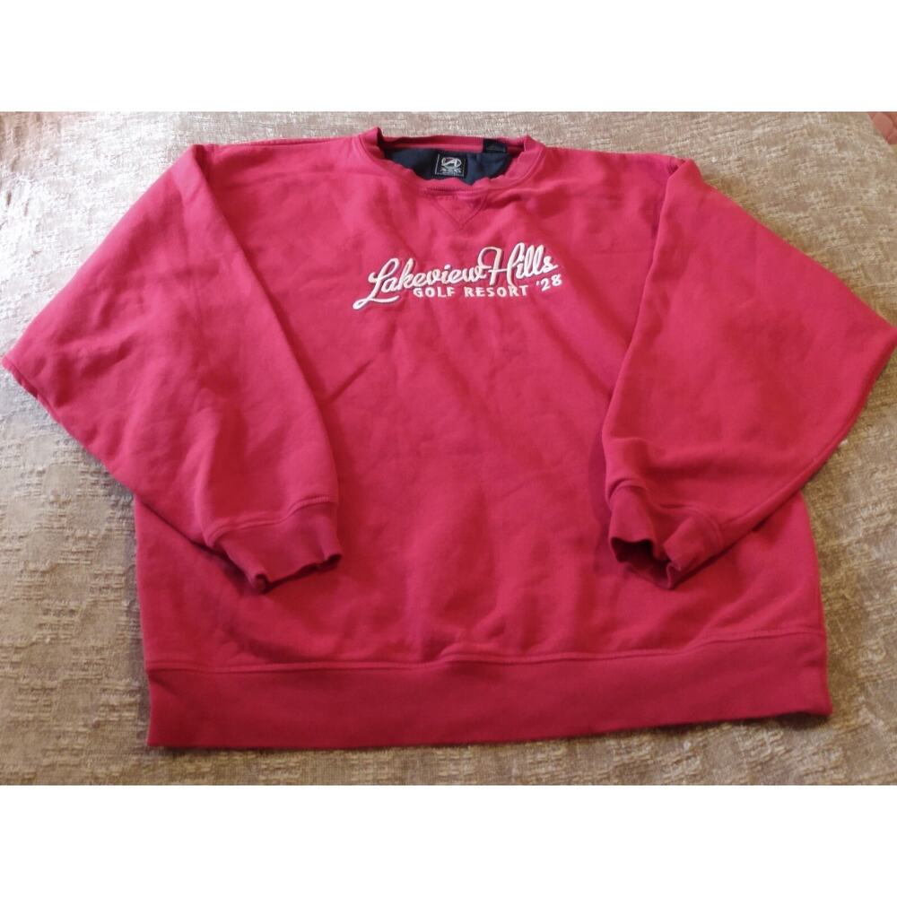 Vintage Resort & Country Golf Club AHEAD Men's Crewneck Sweatshirt Large Red